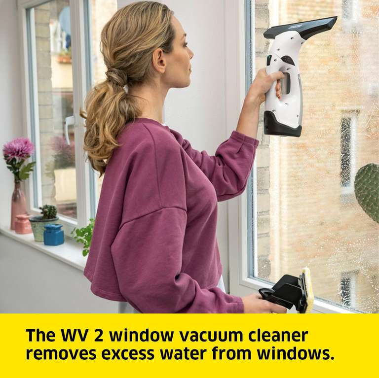 Kärcher Window Vac WV 2 Plus N, Battery Running Time: 35 min, Spray Bottle with Microfibre Cloth, 20 ml Window Cleaner Concentrate