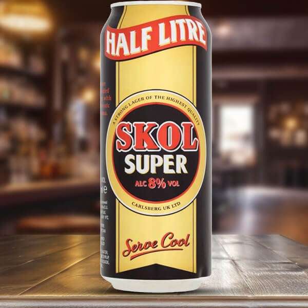 24 x Skol Super Strong 500ml 8% Beer Cans