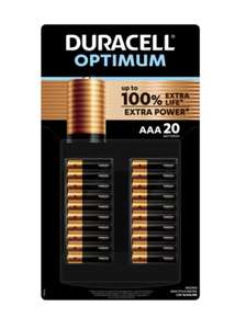 Duracell Optimum AAA Batteries - 20 Pack £11.38 + £5.99 Delivery @ Costco