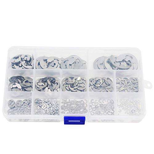 TOPWINRR Stainless Steel E-Clip External Retaining Ring Snap, Pack of 400pcs