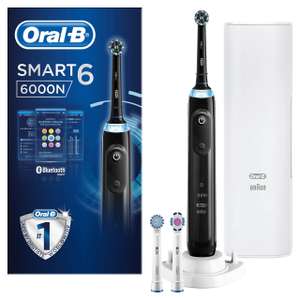 Oral-B Smart 6 Electric Toothbrushes For Adults, Gifts For Women / Men, App Connected Handle, 3 Toothbrush Heads & Travel Case, 5 Modes
