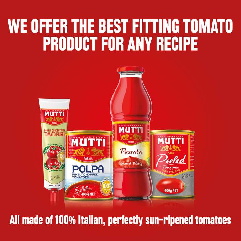 Mutti – Polpa, Finely Chopped Tomatoes, 210 g, (Pack of 12) W/Voucher