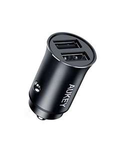 AUKEY 24W Dual USB-A Metal Car Charger (2 For £6.99)