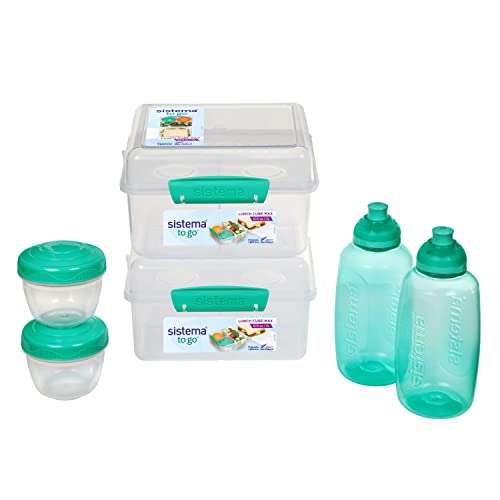 Sistema TO GO Containers 2 X Water Bottles,/ Lunch Cubes/ Yoghurt Pots - £12.29 @ Amazon