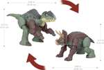 Mattel Jurassic World Transforming Dinosaur Toy, Giganotosaurus to Nasutoceratops, Massive Stretch Fierce Changers 16-Step 2 in 1 Figure