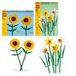 LEGO Creator Flower Bundle 2: Includes Sunflowers (40524) and Daffodils (40747) (Or buy for £10.40 each)