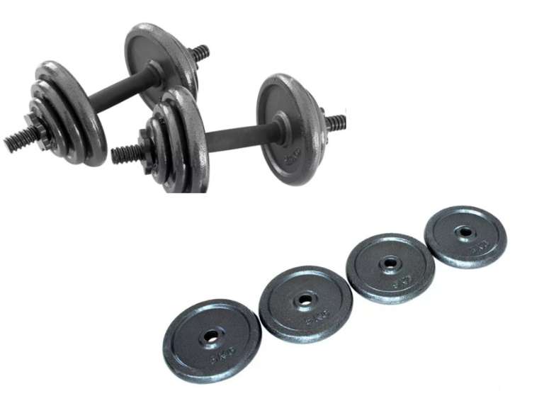 Opti Cast Iron Dumbbell Set - 20kg / Opti Cast Iron Weight Plates - 4 x 5kg - £29.70 with code (Free Click & Collect) @ Argos