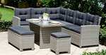 Backyard Furniture Barcelona Luxury 10 Seater Casual Dining Rattan Garden Set with Cushions, Grey/Brown, 191 x 177 x 87cm - £479.49 @ Amazon