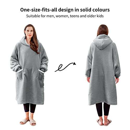 Aisbo Wearable Blanket Hoodie Oversized Extra Warm Sherpa Fleece Hooded Blanket £24.99 with voucher Dispatches from Amazon Sold by Aisbo EU