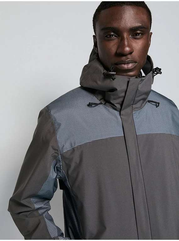 Men's Grey Grid Lightweight Waterproof Jacket (£9.90 with George Rewards Redemption) + free click & collect