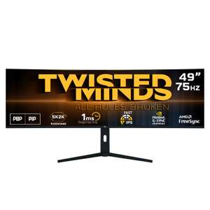 Twisted Minds 49 Inch Display Fast IPS Gaming Monitor - 5120 x 1440 FHD Resolution, 75Hz