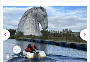 The Kelpies electric boat hire & pizza with Scottish Canals