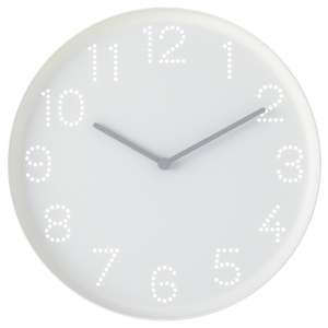 TROMMA Wall clock, White, 25 cm - Free Click & Collect (IKEA Family Member)