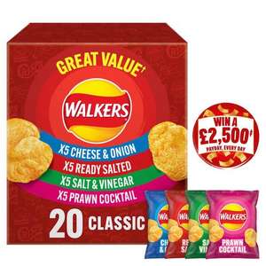 Walkers Classic Variety / Meaty Multipack Crisps box or bag 20 x 25g