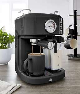 Swan Retro One Touch Espresso Machine, Black, 15 Bars of Pressure, Milk Frothing Steamer, 1.7L £88.40 @ Amazon Prime