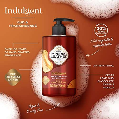 Imperial Leather Antibacterial Indulging Oud & Frankincense Hand Wash (6X500ml) (£8.55/£7.65 Subscribe & Save)+ 5% off voucher on 1st S&S