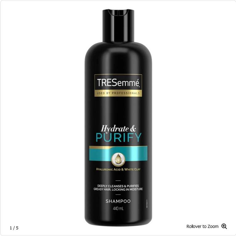 Tresemme Purify and Hydrate Shampoo OR Conditioner 440ml : £1.20 + Free Click & Collect @ Wilko