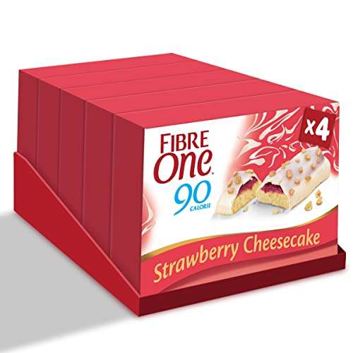 Fibre One 90 Calorie Strawberry Flavour Cheesecake Bars 4 x 25g (100g) (pack of 5) £5.54 S&S