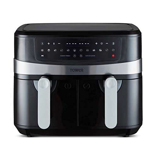 Tower T17088 Vortx 9L Dual / Double Basket Air Fryer with 10 One-Touch Presets, 1800W Power (3 Yr Warranty) - £139.99 Delivered @ Amazon