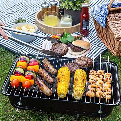 George Foreman Portable Charcoal BBQ, Go Anywhere Toolbox, Portable, Foldable Legs - £19.99 @ Amazon
