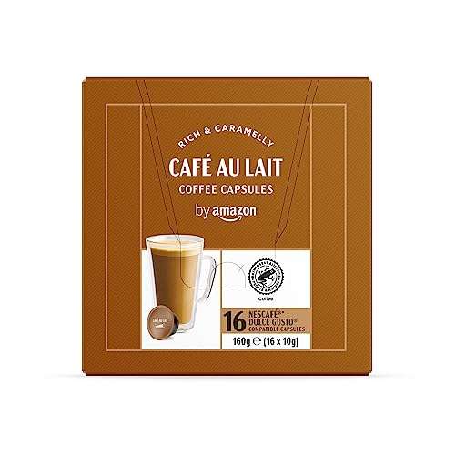 By Amazon Café au Lait Dolce Gusto Compatible Capsules, 48 Servings (3 Packs x 16) - Or £7.26 With Subscribe & Save