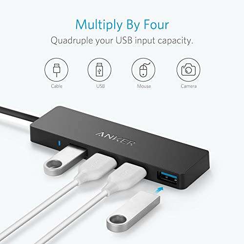Anker 4-Port USB 3.0 Ultra Slim Data Hub - £9.90 With Voucher @ AnkerDirect / Amazon