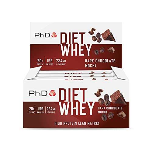 PHD BAR Diet Whey Dark Choc Mocha 65G Protein Bar 1X12 @ 10.75 / £8.59 (Subscribe & Save Voucher) @ Amazon