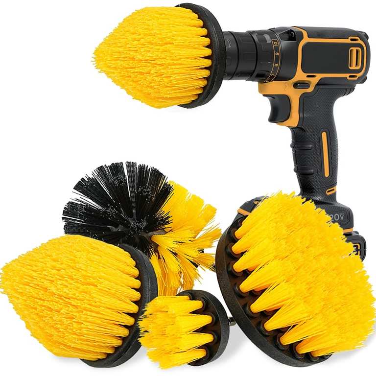 Aongray 4 Pack Drill Brush 1/4’ Power Scrubber Attachment Kit - sold by Aongray FBA (Prime Deal)