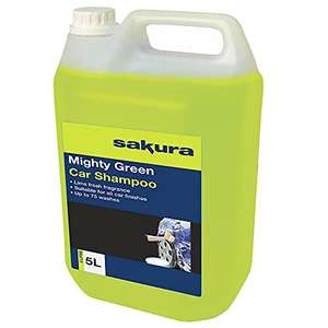 Sakura 5L Mighty Green Car Wash Shampoo SS4619 – For All Vehicle Paint Finishes - 75 Washes - £8.66 @ amazon