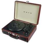 Bush Classic Retro Portable Case Record Player - Brown - Free C&C