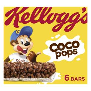 Kellogg's Coco Pops Cereal and Milk Bars Box, 6 x 20g (S&S £1.09)