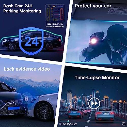 Dash Cam with 128GB Card - 1440P, App Connection, Night Vision