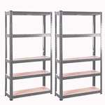 G-Rack Two Garage Shelving Units: 150cm x 75cm x 30cm | Two Bays, Grey 5 Tier Units | 175kg Load Weight - £40.49 Sold by G-Rack Ltd @ Amazon