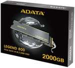 2TB - ADATA LEGEND 800 M.2 PCIe 4.0 x4 (NVMe) 2280 SSD (3,500/2,800MB/s R/W)