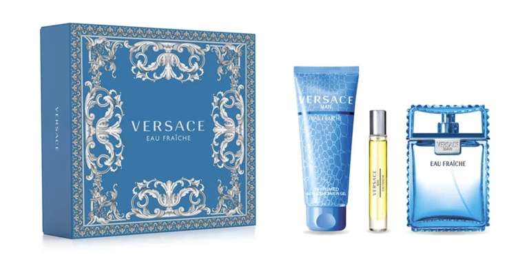 Versace Eau Fraîche gift set for men EDT 100ml + perfumed shower gel 150ml + travel spray 10ml - £32.64 with Code Delivered @ Notino