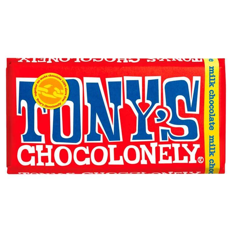 Tony's Chocolonely Milk Chocolate 180G instore Blackpool