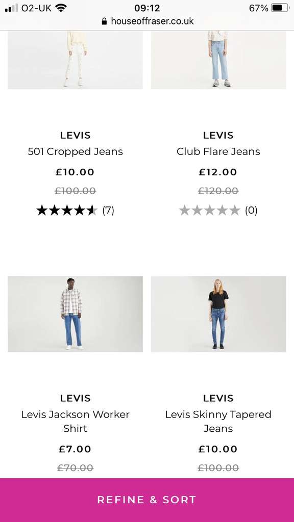 sale on house of Fraser £4.99 delivery 