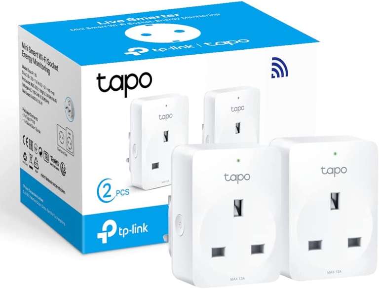 TP-Link P110 Tapo Smart Plug with Energy Monitoring (2-Pack) £17.99 @ Amazon