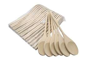 Pack of 24 Wooden Spoons | Ideal for The Kitchen, Crafts, Mixing etc... - £9.06 @ Amazon