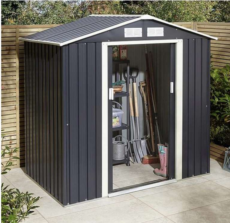 Rowlinson Trentvale 6x 4ft Metal Apex Shed Dark Grey £218.70 with code £4.95 delivery @ Wilko