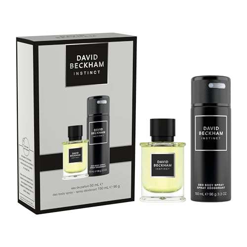 David Beckham Instinct Giftset for Him including an Eau de Parfum 50ml & Deodorant Body Spray 150ml, Captivating Fougère Citrus Perfume