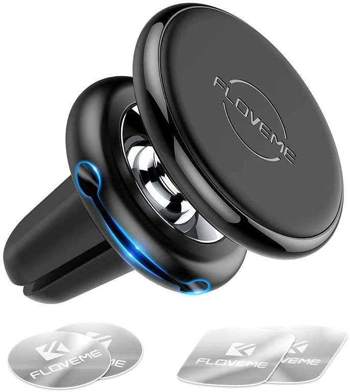 FLOVEME Magnetic Phone Car Mount in Car Phone Holder Air Vent Magnet 4 Metal Plates - £5.94 - Sold by ZYDZUK / Fulfilled By Amazon