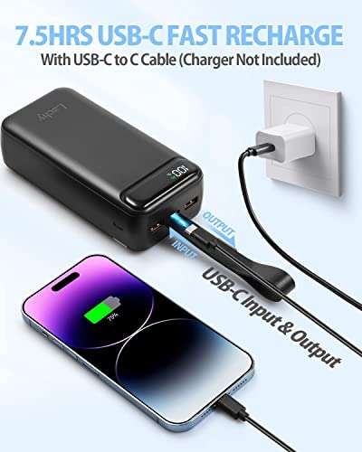 Lachy Large Power Bank 26800mah USB C Fast Charging Portable Charger 20W Mobile Phone External Battery Pack - £20.29 W/Voucher @ Amazon