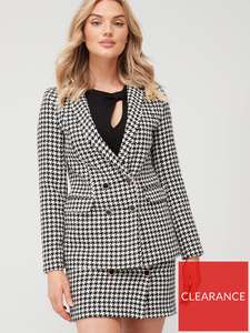 Houndstooth Double Breasted Blazer - Mono £20 + £3 click and collect @ Very