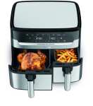 Tefal Dual Air Fryer & Grill EY905D40 - Stainless Steel, 8.3L W/Code