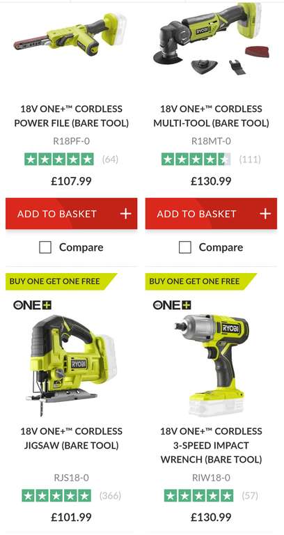 Ryobi ONE+ Tool Offer: Buy One, Get One FREE from £102 at Ryobi ...