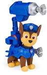 Paw Patrol, Movie Collectible Chase Action Figure with Clip-on Backpack and 2 Projectiles