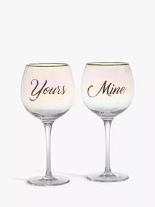 John Lewis & Partners Yours & Mine Gin Glasses, Set of 2, 490ml, Iridescent £10 + C&C Charges @ John Lewis