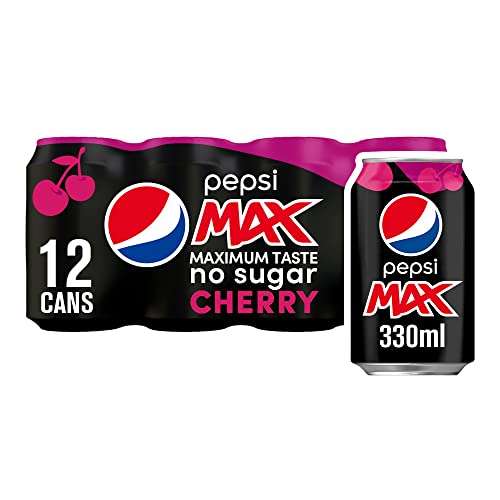 Pepsi Max Cherry Cans, 12 x 330ml x 2 (24 Cans) for £6 @ Amazon