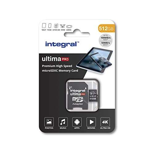 Integral 512GB Micro SD Card 4K Video Premium High Speed Memory Card SDXC, £31.98 @ Amazon